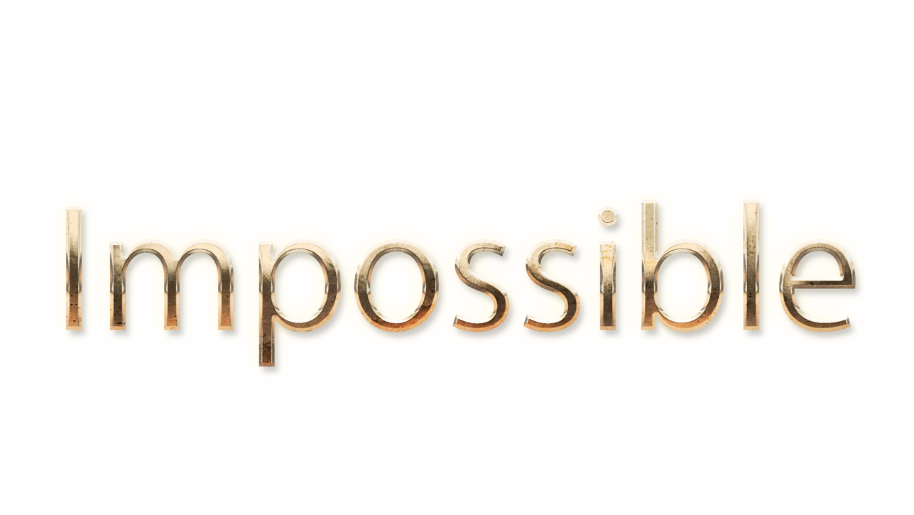 WORD IMPOSSIBLE gold text typography PNG images free